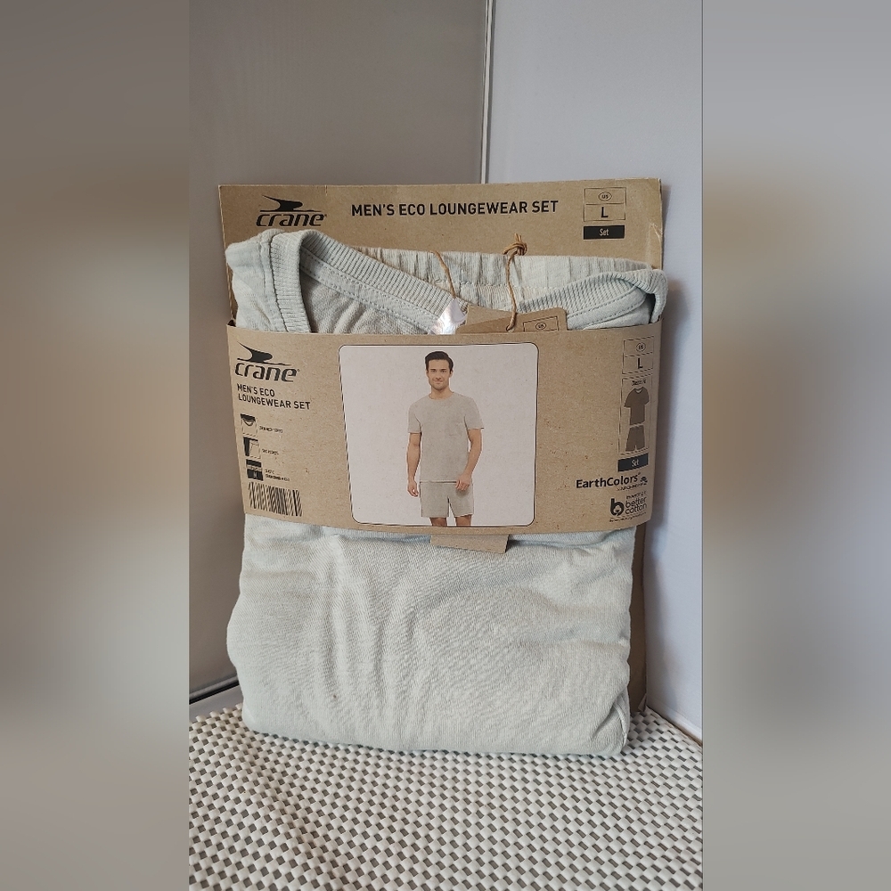 Crane Men's Size L (42/44) Eco Lounge Wear Set Classic Fit Beige/Tan